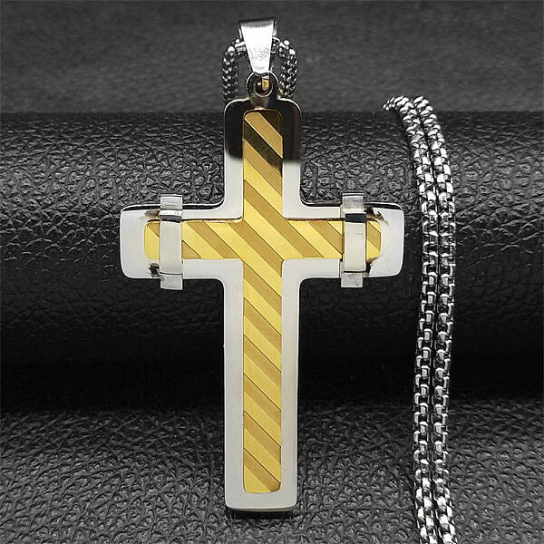 304 Stainless Steel Cross Pendant Necklaces