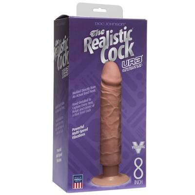 The Realistic Cock - Ur3 Vibrating 8-Inch - Brown