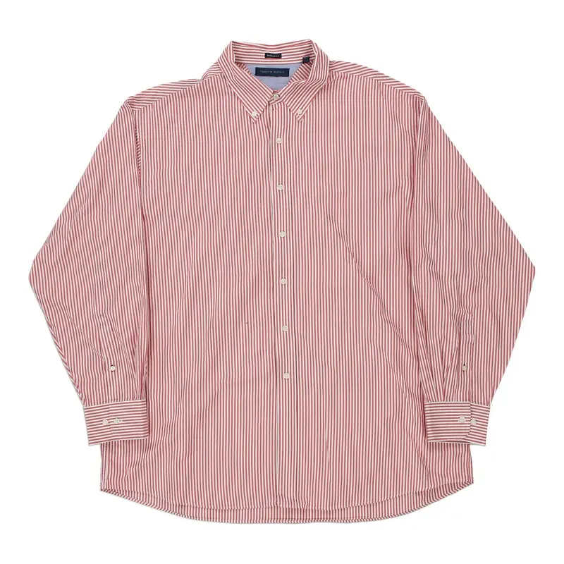 Tommy Hilfiger Striped Shirt - 2XL Red Cotton