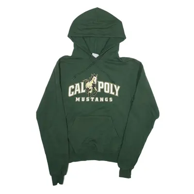 CHAMPION Calpoly Mustangs USA Hoodie Green Pullover Mens XS