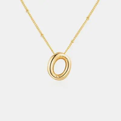 18K Gold Letter Pendant Necklace