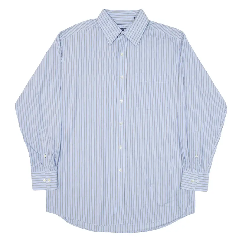 TOMMY HILFIGER Mens Shirt Blue Striped Long Sleeve M
