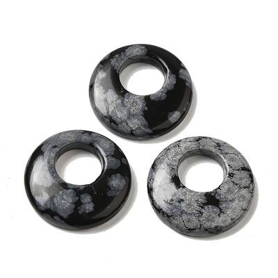 Natural Snowflake Obsidian Pendants
