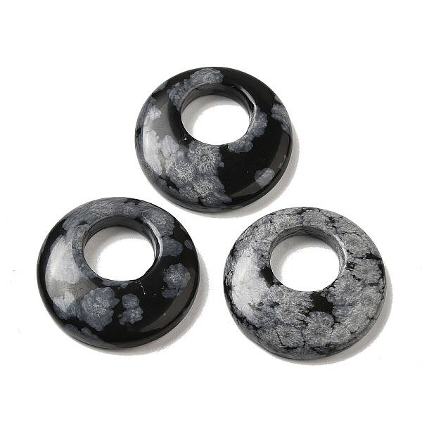 Natural Snowflake Obsidian Pendants