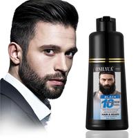 Men's 3in1 Black Beard Hair Dye Shampoo, Instant Grey Darkening Beard Color Shampoo in 10Mins, Simple Mustache & Beard Dye fo...
