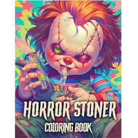 Horror Stoner Coloring Book: 50 Coloring Pages Spooky and Cute Chibi Horror Trippy For Relaxation and Stress Relief little sp...