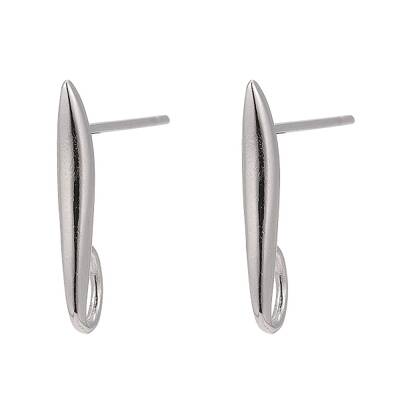 Anti-Tarnish Rhodium Plated 925 Sterling Silver Stud Earring Findings