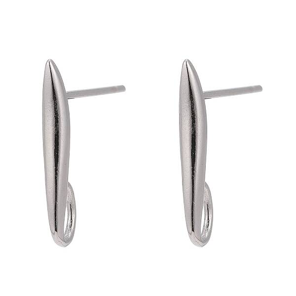 Anti-Tarnish Rhodium Plated 925 Sterling Silver Stud Earring Findings