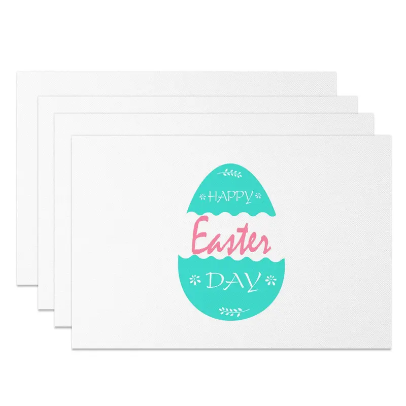 Aperturee Simple Green Broken Egg Easter Set Of 4 Placemats, 14x12 Inch, 15.8 USD, NYJY00427-S, placemats