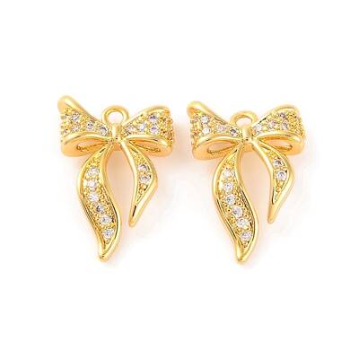 Brass Micro Pave Clear Cubic Zirconia Pendants