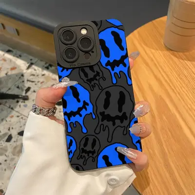 Fashion Smile Face Pattern Phone Case, Decorative Phone Protector Cover, Phone Accessories Compatible with iPhone 11 12 13 14...