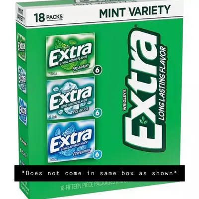 Extra Mint Variety Pack Sugar Free Chewing Gum 18 pk.