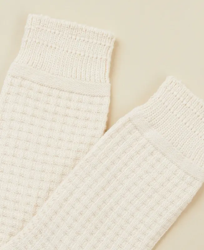 Unisex Waffle Crew Socks Pique