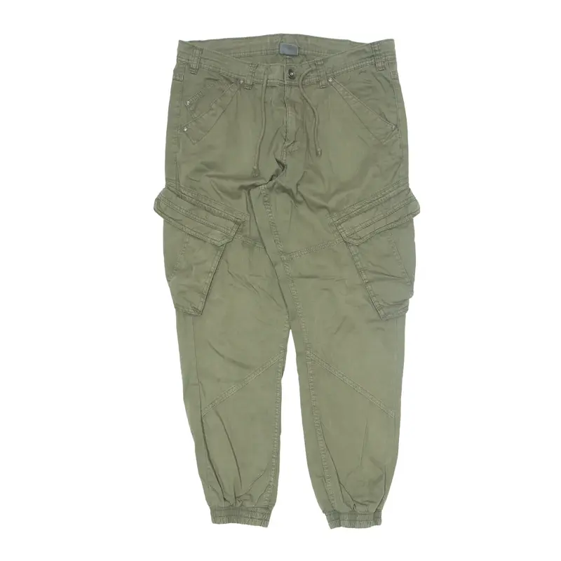WATSONS Cargo Trousers Green Relaxed Skinny Mens W34 L27