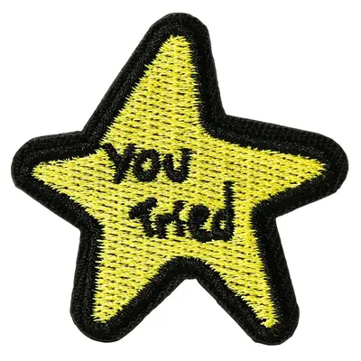 You Tried Star Pattern Patch, Funny Morale Patch with Hook and Loop, Small Yellow Embroidered Tactical Patch for Backpacks, D...