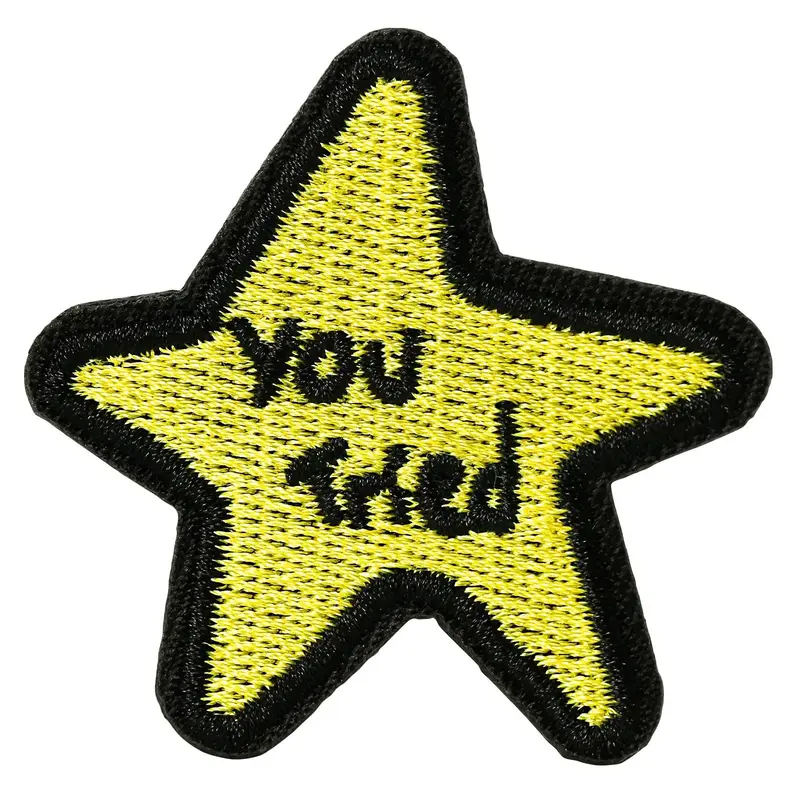 You Tried Star Pattern Patch, Funny Morale Patch with Hook and Loop, Small Yellow Embroidered Tactical Patch for Backpacks, D...