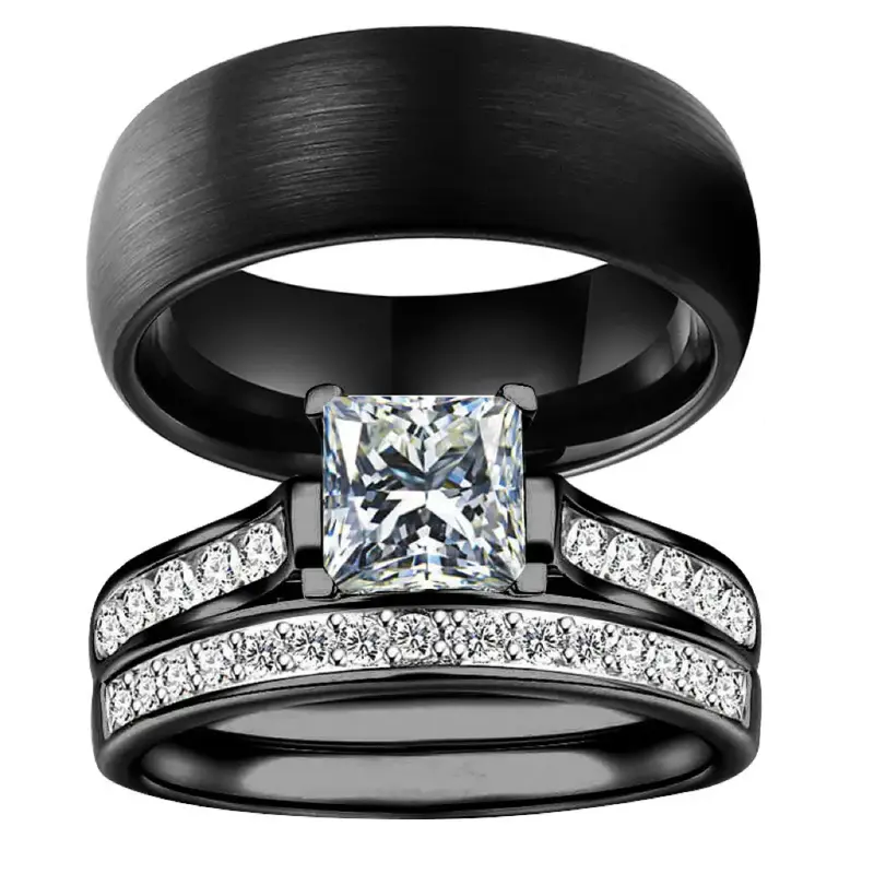 Couple Rings Fashion Design Ring Jewelry Love Girlfriend Boyfriend Souvenir Valentine Father Mother Anniversary Engagement We...