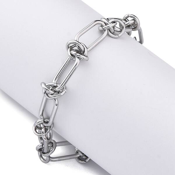 304 Stainless Steel Paperclip Chain Bracelets for Women