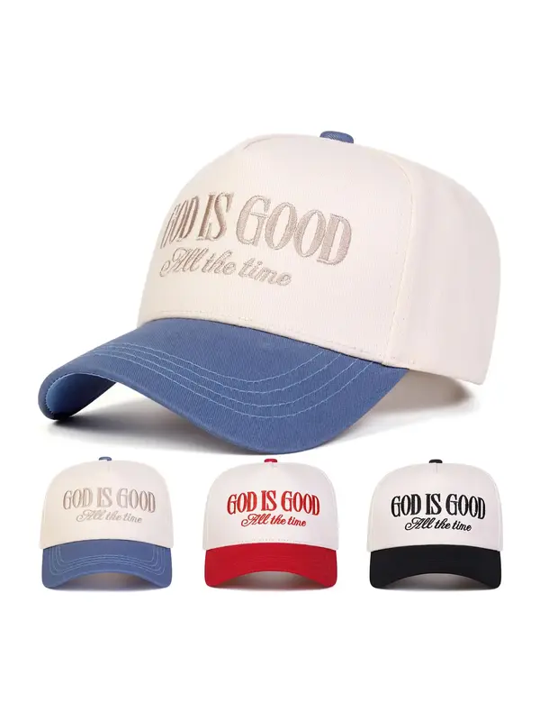 Unisex God Is Good Five-Sided Baseball Cap, Adjustable Outdoor Sun Protection Hat, Casual Travel Beach Vacation Headwear for ...