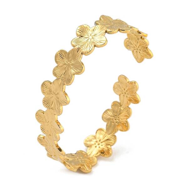 Real 18K Gold Plated 304 Stainless Steel Cuff Bangles