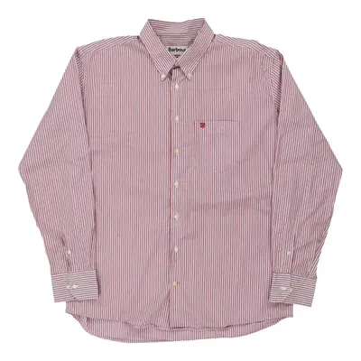 Barbour Striped Shirt - XL Red Cotton