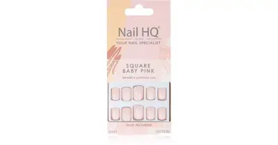 Nail HQ Square False Nails Baby Color Pink 24 pieces
