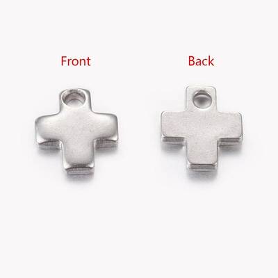 Tarnish Resistant 201 Stainless Steel Stamping Blank Tag Tiny Cross Charms