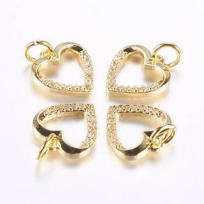 Long-Lasting Plated Brass Micro Pave Cubic Zirconia Charms