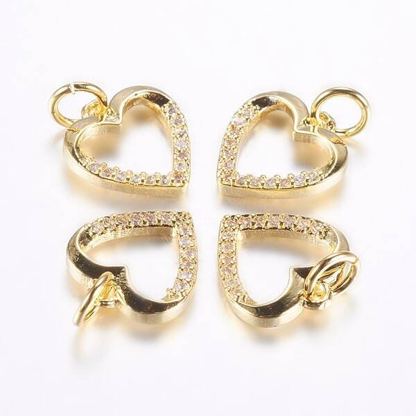 Long-Lasting Plated Brass Micro Pave Cubic Zirconia Charms