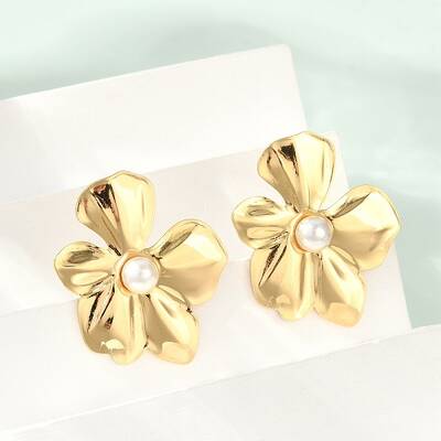 304 Stainless Steel ABS Plastic Pearl Stud Earrings for Women