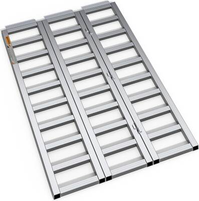 YITAMOTOR® Aluminum Tri-Fold Ramp with Treads, 1500 lbs ATV Ramp, Folding Loading Ramp with Load Strap for Motorcycle, Trail...