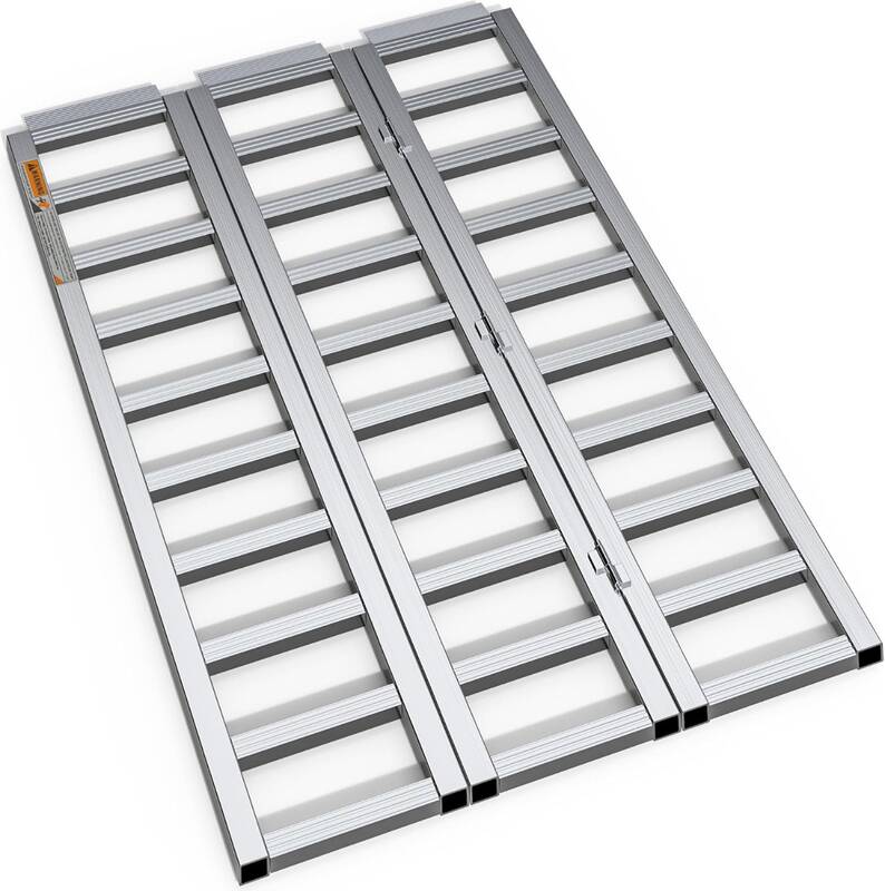 YITAMOTOR® Aluminum Tri-Fold Ramp with Treads, 1500 lbs ATV Ramp, Folding Loading Ramp with Load Strap for Motorcycle, Trail...