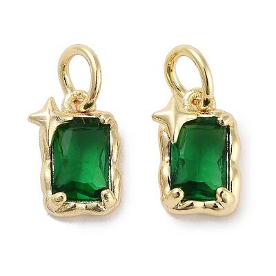 Brass Micro Pave Cubic Zirconia Charms