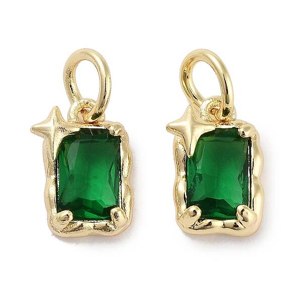 Brass Micro Pave Cubic Zirconia Charms
