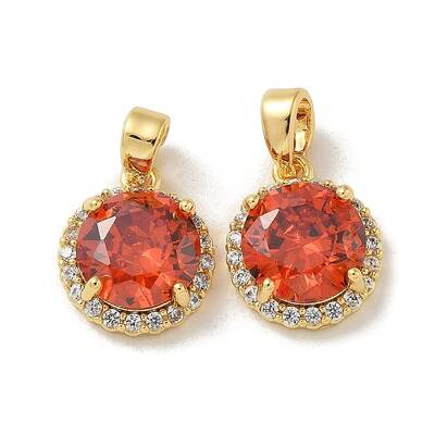 Brass Micro Pave Cubic Zirconia Pendents