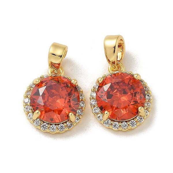 Brass Micro Pave Cubic Zirconia Pendents