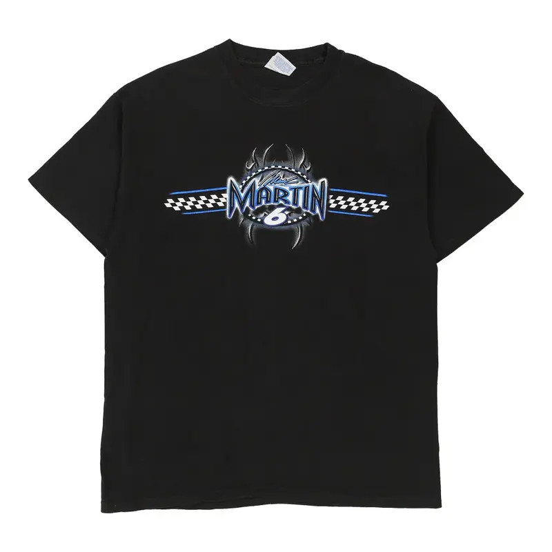 Mark Martin 6 Hanes Nascar T-Shirt - Large Black Cotton