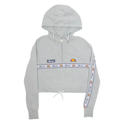 ELLESSE Cropped Womens Grey Hoodie UK 4