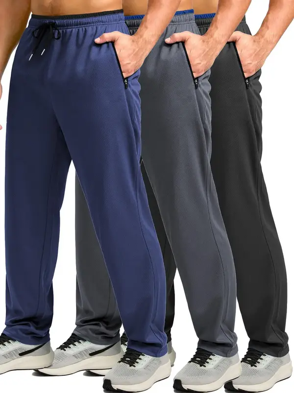 Men's Solid Drawstring Waist Pants, Casual Comfy Pocket Trousers for Daily Wear, Men's Bottoms for All Seasons