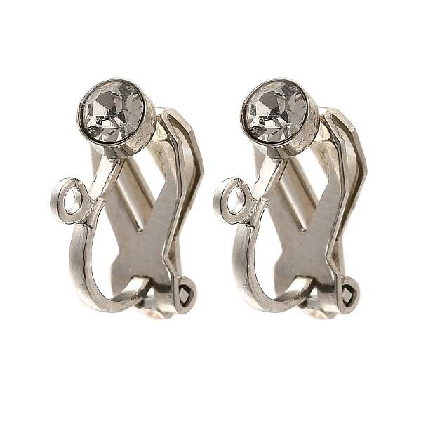 316 Surgical Stainless Steel Rhinestone Clip-on Earring Settings