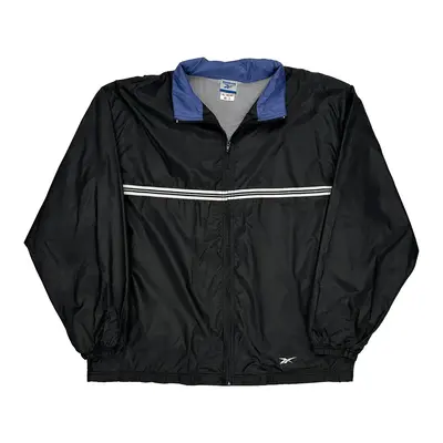 Reebok Windbreaker - Large Black Polyester