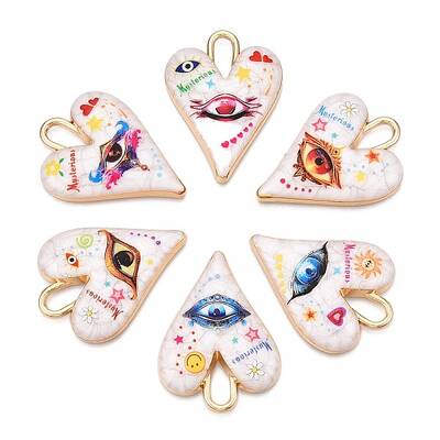 Printed Rack Plating Alloy Enamel Pendants