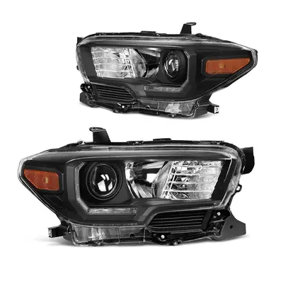 YITAMOTOR® Black Housing Headlights For 2016-2023 Toyota Tacoma Driver & Passenger Side