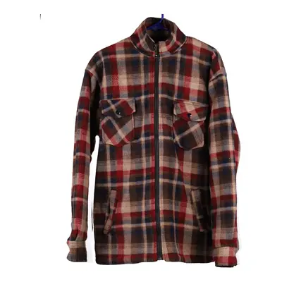 Haofeng Checked Overshirt - XL Red Polyester Blend
