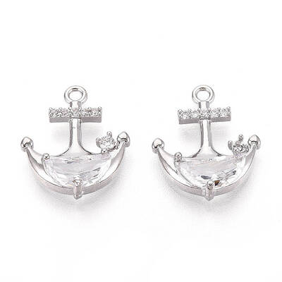 Brass Micro Pave Cubic Zirconia Pendants