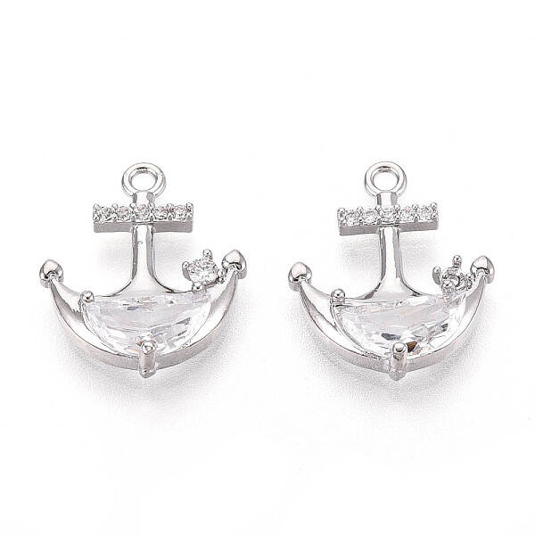 Brass Micro Pave Cubic Zirconia Pendants