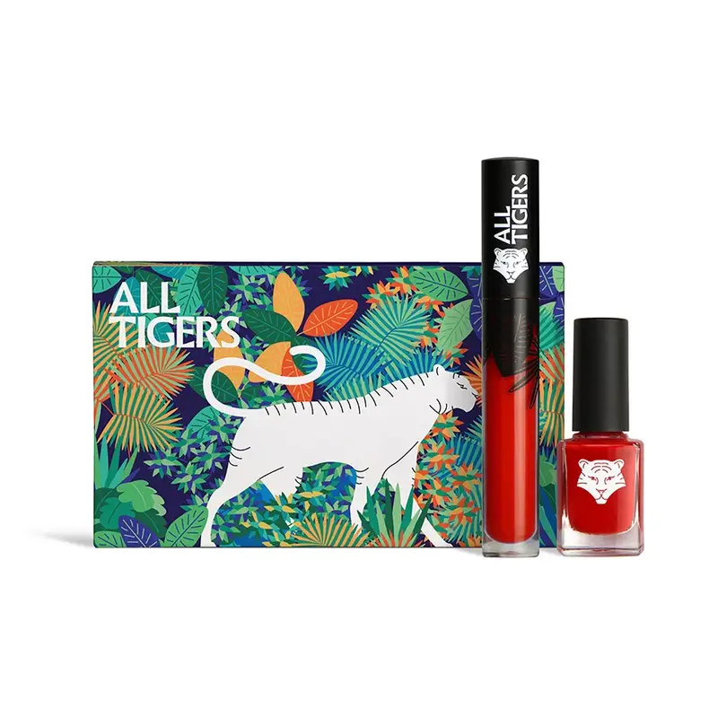 Set All Tigers Vegan Natural Liquid Lipstick and Nail Polish 888 Call Me Queen & 298 Hit It Big