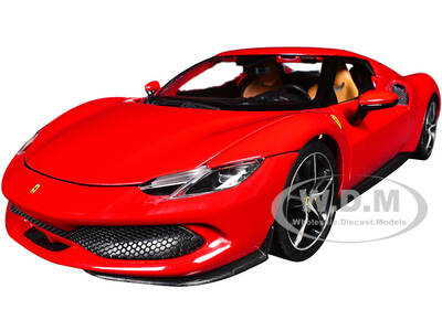 Ferrari 296 GTB Red Race + Play Series 1/18 Diecast Model Car by Bburago