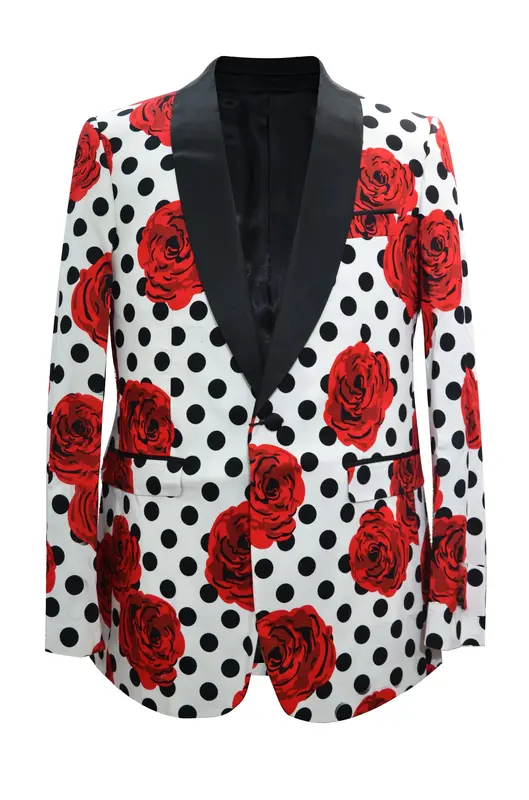 Paisley-504 White - Mens Wholesale Blazers