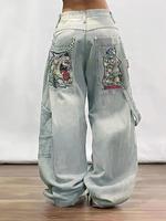 EMMIOL Women's Hip Hop Baggy Jeans Wide Leg Mid-Low Waist Jeans Loose Boyfriends Jeans 90s Vintage Denim Pants casual comfy W...